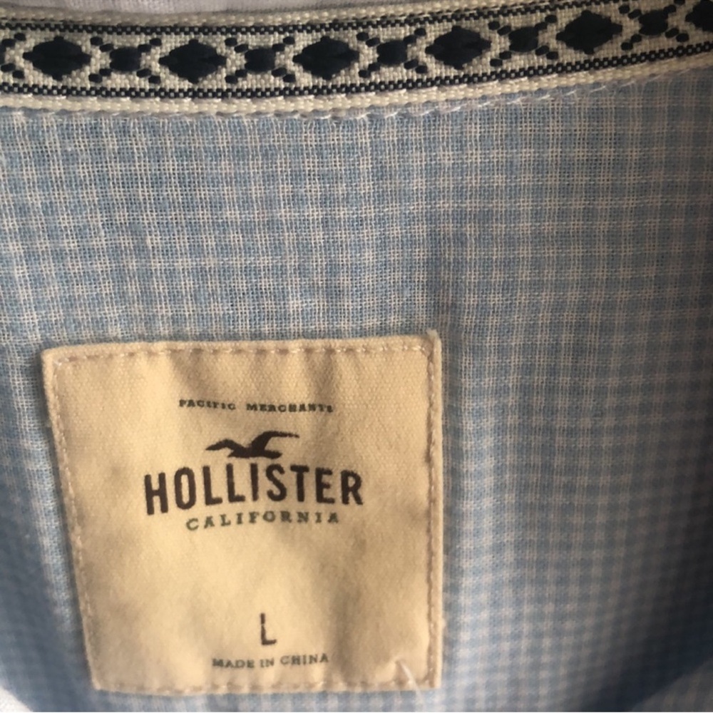 NWT Vintage Hollister long sleeve button up shirt. Light blue. Super Soft. Large - Picture 8 of 14